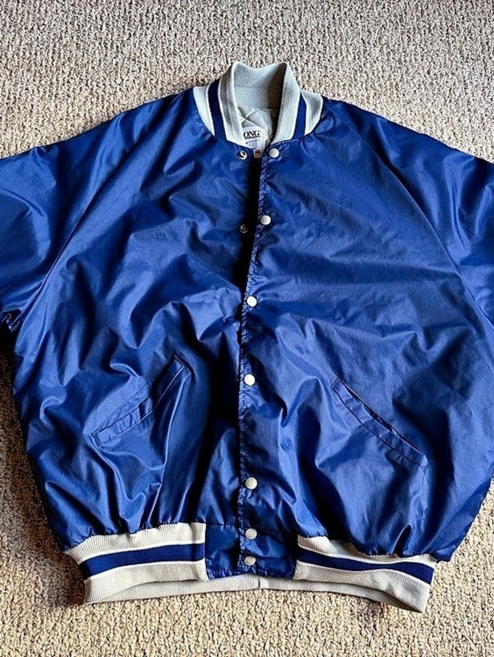DeLONG Kelly Tires Blue Gray All Star Football Classic Blue Nylon Jacket 3XL